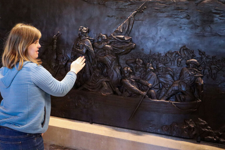 Brigid Coleman at Tactile Image of Washington Crossing The Delaware